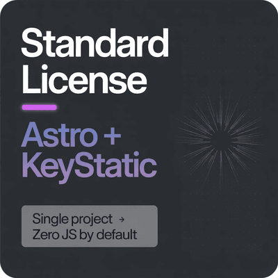 Astro + Keystatic — Standard License
