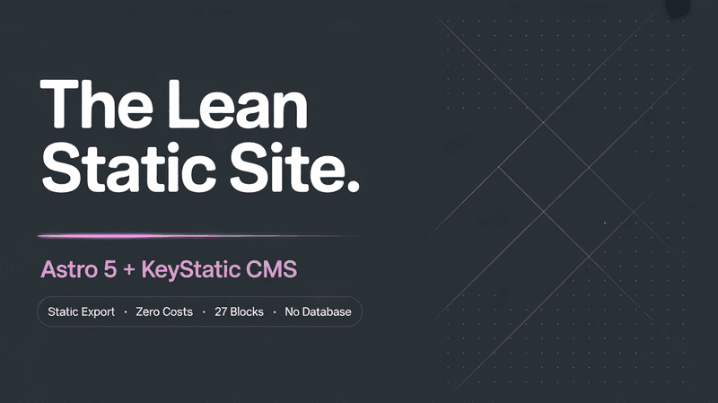 Static Marketing Site Template (Astro + Keystatic)